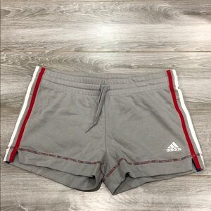 Adidas Gray Shorts with Red and White Accents L